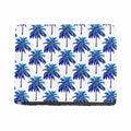 Blue Palm Tree Pattern Print Bifold Wallet