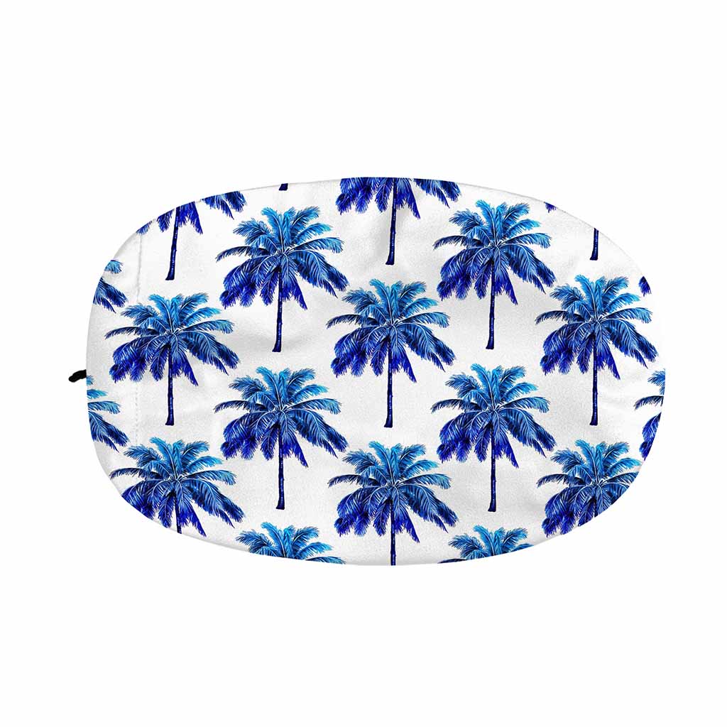Blue Palm Tree Pattern Print Car Side Mirror Covers