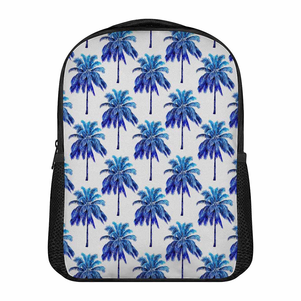Blue Palm Tree Pattern Print Casual Backpack