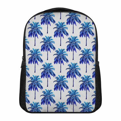 Blue Palm Tree Pattern Print Casual Backpack