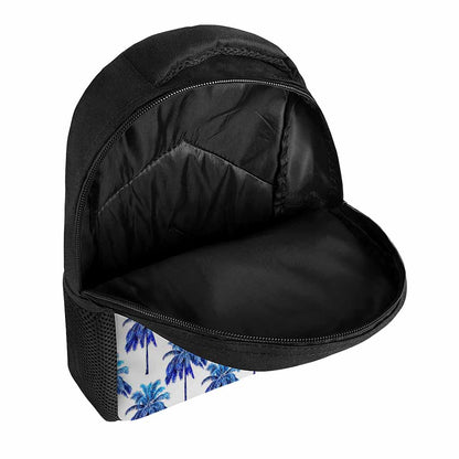 Blue Palm Tree Pattern Print Casual Backpack