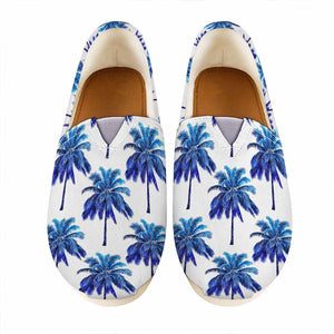 Blue Palm Tree Pattern Print Casual Shoes