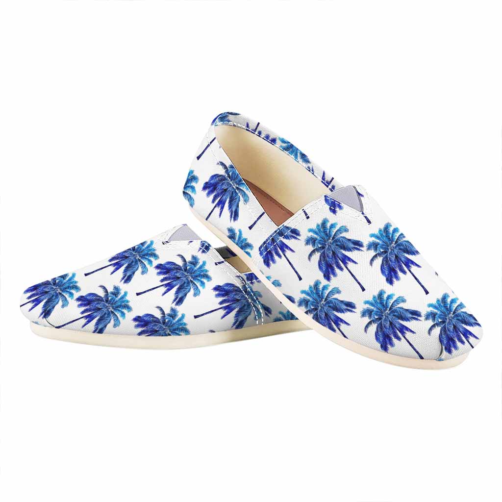 Blue Palm Tree Pattern Print Casual Shoes