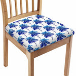Blue Palm Tree Pattern Print Chair Cushion Cover