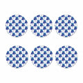 Blue Palm Tree Pattern Print Coaster Set