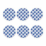 Blue Palm Tree Pattern Print Coaster Set