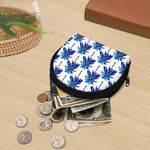 Blue Palm Tree Pattern Print Coin Purse