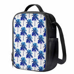 Blue Palm Tree Pattern Print Crossbody Lunch Bag