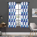 Blue Palm Tree Pattern Print Grommet Curtain Panels