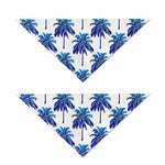 Blue Palm Tree Pattern Print Dog Bandana