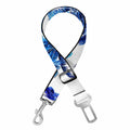 Blue Palm Tree Pattern Print Dog Seat Belt