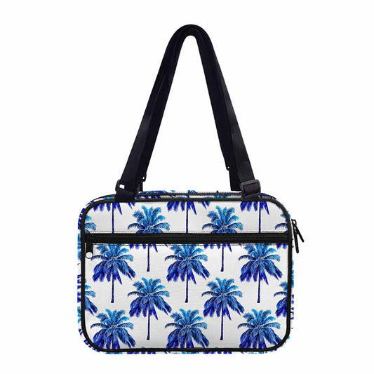 Blue Palm Tree Pattern Print Double Strap Bible Bag
