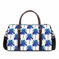 Blue Palm Tree Pattern Print Duffel Bag