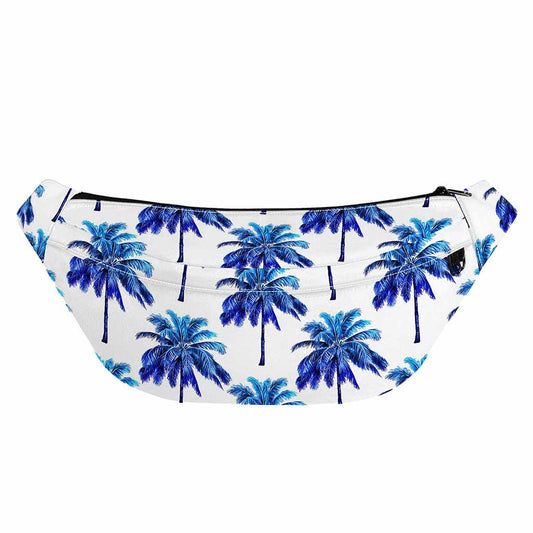 Blue Palm Tree Pattern Print Fanny Pack
