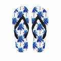 Blue Palm Tree Pattern Print Flip Flops