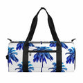 Blue Palm Tree Pattern Print Gym Bag