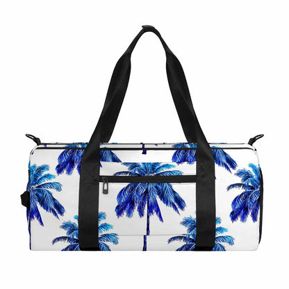 Blue Palm Tree Pattern Print Gym Bag