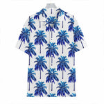 Blue Palm Tree Pattern Print Hawaiian Shirt