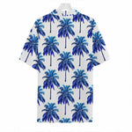 Blue Palm Tree Pattern Print Hawaiian Shirt