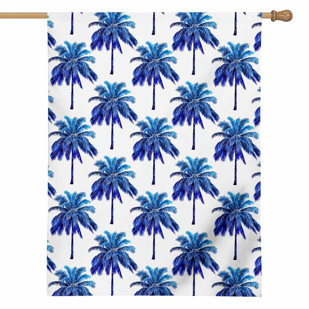 Blue Palm Tree Pattern Print House Flag