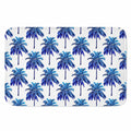 Blue Palm Tree Pattern Print Indoor Door Mat