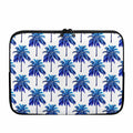 Blue Palm Tree Pattern Print Laptop Sleeve