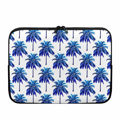 Blue Palm Tree Pattern Print Laptop Sleeve