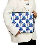 Blue Palm Tree Pattern Print Laptop Sleeve