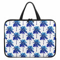 Blue Palm Tree Pattern Print Laptop Sleeve With Handle