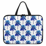 Blue Palm Tree Pattern Print Laptop Sleeve With Handle