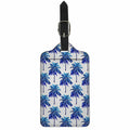 Blue Palm Tree Pattern Print Luggage Tag