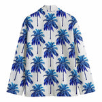 Blue Palm Tree Pattern Print Men's Blazer