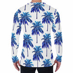 Blue Palm Tree Pattern Print Men's Long Sleeve T-Shirt