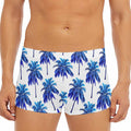 Blue Palm Tree Pattern Print Men's Short Boxer Briefs