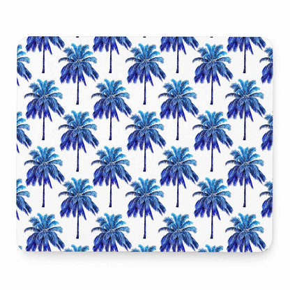Blue Palm Tree Pattern Print Mouse Pad