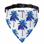 Blue Palm Tree Pattern Print Over The Collar Dog Bandana