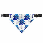 Blue Palm Tree Pattern Print Over The Collar Dog Bandana