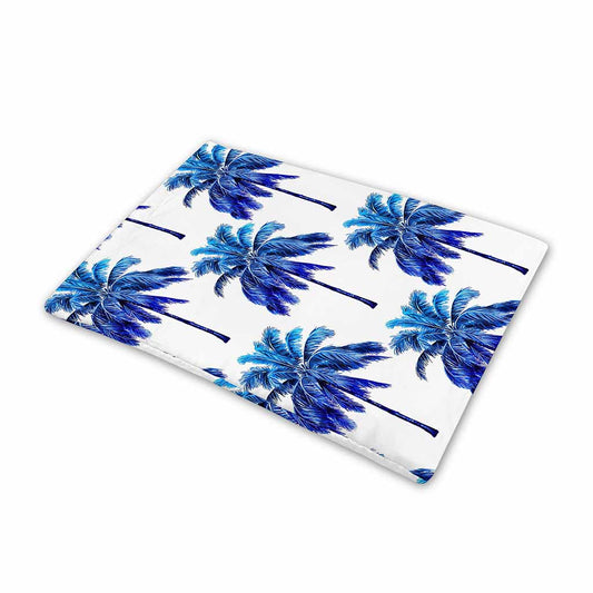 Blue Palm Tree Pattern Print Pet Cooling Mat Cover