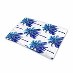 Blue Palm Tree Pattern Print Pet Cooling Mat Cover
