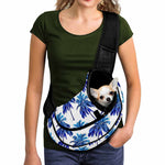 Blue Palm Tree Pattern Print Pet Sling Carrier