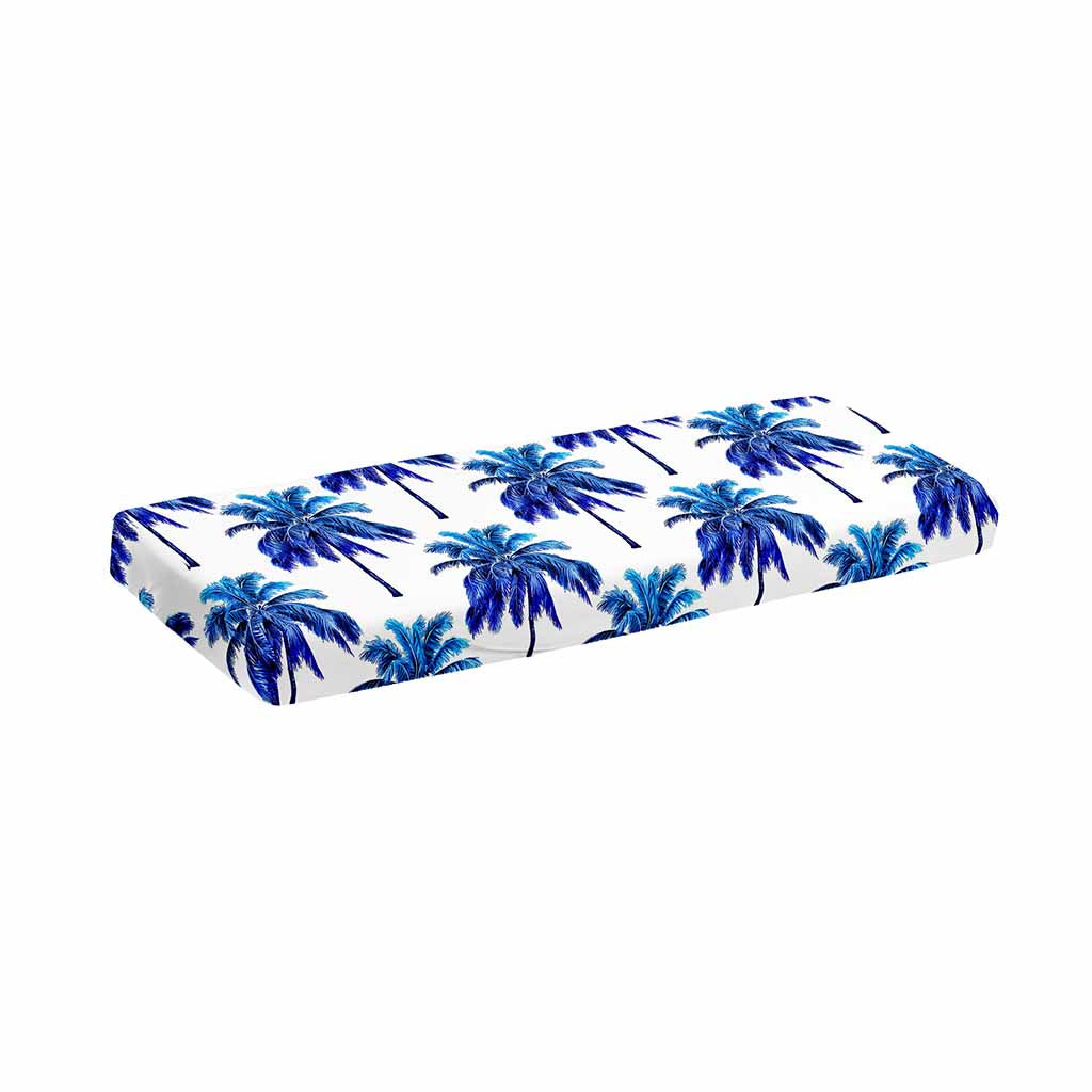 Blue Palm Tree Pattern Print Piano Keyboard Cover