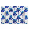 Blue Palm Tree Pattern Print Placemat