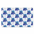 Blue Palm Tree Pattern Print Polyester Doormat