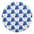 Blue Palm Tree Pattern Print Round Blanket