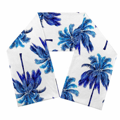 Blue Palm Tree Pattern Print Scarf