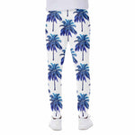 Blue Palm Tree Pattern Print Scuba Joggers