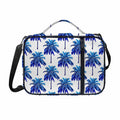 Blue Palm Tree Pattern Print Shoulder Strap Bible Bag