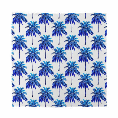 Blue Palm Tree Pattern Print Silk Bandana