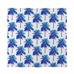 Blue Palm Tree Pattern Print Silk Bandana