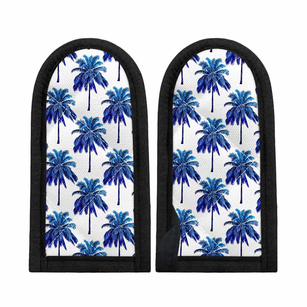 Blue Palm Tree Pattern Print Skillet Handle Cover